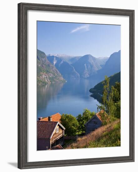 Otternes Mountain Village, Nr Flam, Aurlandsfjord, Norway-Peter Adams-Framed Photographic Print