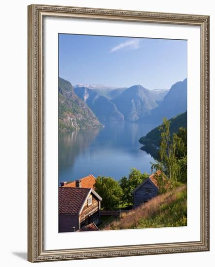 Otternes Mountain Village, Nr Flam, Aurlandsfjord, Norway-Peter Adams-Framed Photographic Print