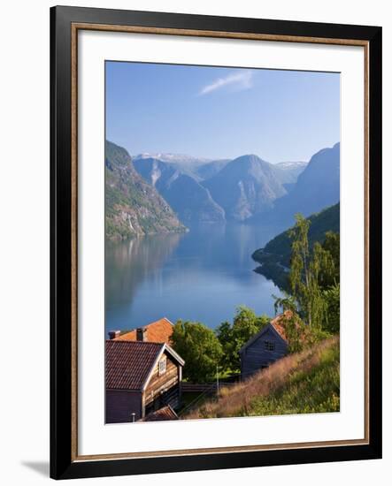 Otternes Mountain Village, Nr Flam, Aurlandsfjord, Norway-Peter Adams-Framed Photographic Print