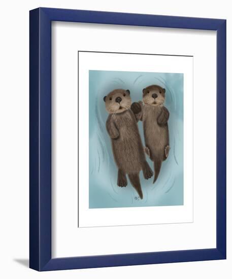 Otters Holding Hands Framed Art Print Fab Funky Art Com