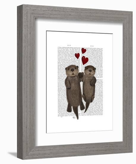 Otters Holding Hands-Fab Funky-Framed Art Print