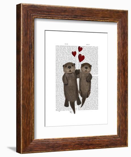 Otters Holding Hands-Fab Funky-Framed Art Print