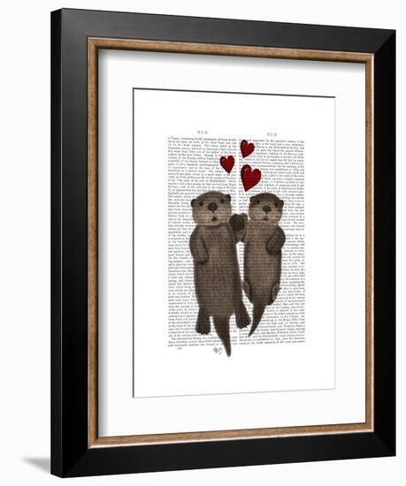 Otters Holding Hands-Fab Funky-Framed Art Print