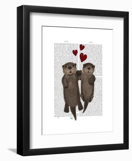Otters Holding Hands-Fab Funky-Framed Art Print