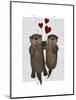 Otters Holding Hands-Fab Funky-Mounted Art Print