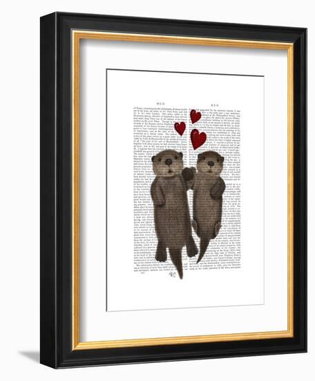 Otters Holding Hands-Fab Funky-Framed Art Print