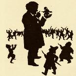 Silhouette of Anton Bruckner (1824-96) Austrian Composer, Conducting-Otto Bohler-Giclee Print