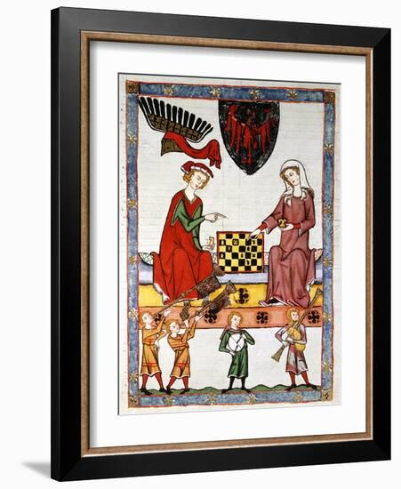 Otto IV, 1266-1309, Elector and Margrave of Brandenburg, Playing Chess with his Wife-null-Framed Giclee Print