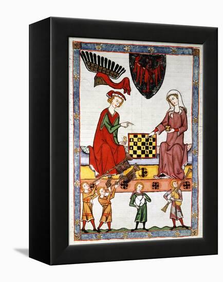 Otto IV, 1266-1309, Elector and Margrave of Brandenburg, Playing Chess with his Wife-null-Framed Premier Image Canvas