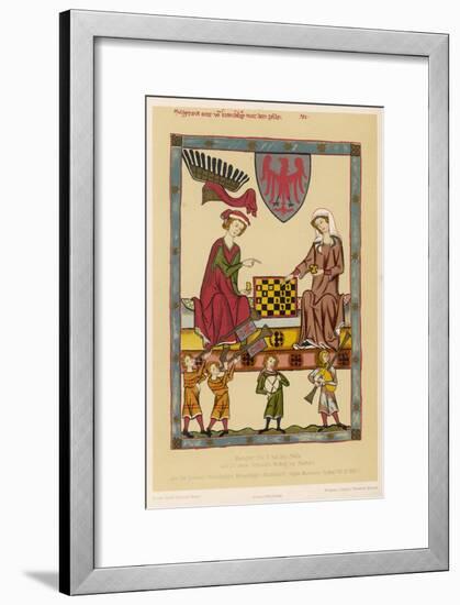 Otto IV, Margrave of Brandenburg, Depicted Playing Chess with His Wife Hedwig Von Holstein-null-Framed Art Print