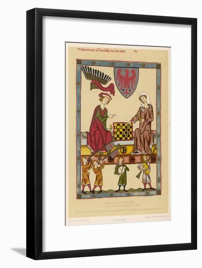 Otto IV, Margrave of Brandenburg, Depicted Playing Chess with His Wife Hedwig Von Holstein-null-Framed Art Print