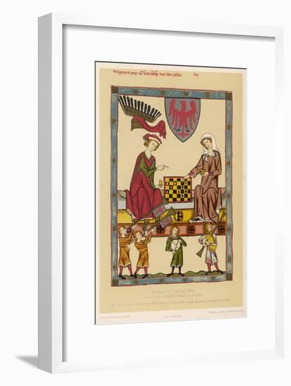 Otto IV, Margrave of Brandenburg, Depicted Playing Chess with His Wife Hedwig Von Holstein-null-Framed Art Print