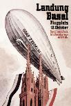 Graf Zeppelin Flies over the Cathedral in Basel Switzerland-Otto Jacob Plattner-Premium Giclee Print