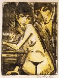 Couple at a Table (Self Portrait with Maschka - Absinthe Drinker)-Otto Mueller-Giclee Print