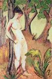 Nude Standing Against a Tree-Otto Muller-Framed Giclee Print