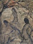 Three Nudes in a Landscape, 1922 distemper on hessian-Otto Muller or Mueller-Giclee Print