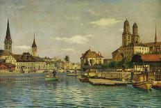 A View of Zurich with the River Limmat from the Quaibrucke Looking Towards the Fraumunstkirche,…-Otto Pilny-Giclee Print