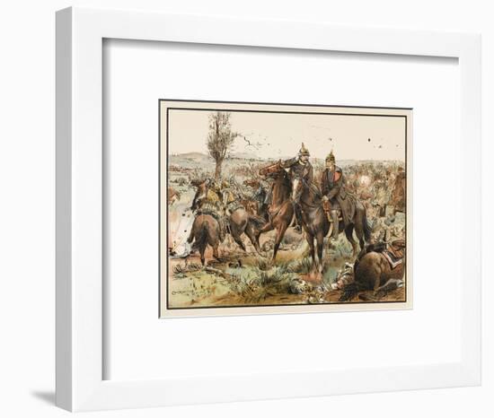 Otto Von Bismarck (1815 - 1898) Bismarck at the Battle of Koniggratz-null-Framed Art Print