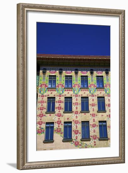 Otto Wagner's Art Nouveau Apartments, Majolica House, Vienna, Austria, Europe-Neil Farrin-Framed Photographic Print