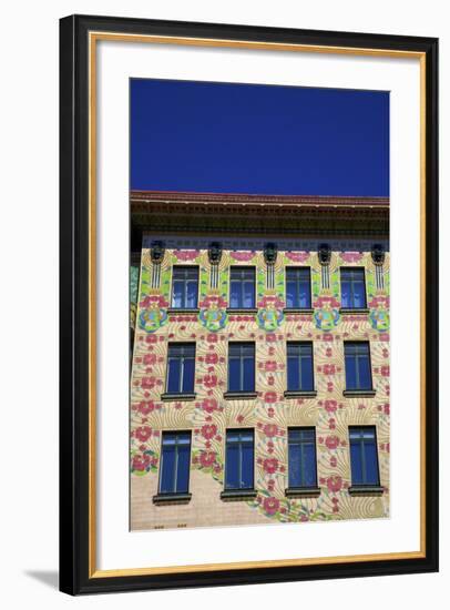 Otto Wagner's Art Nouveau Apartments, Majolica House, Vienna, Austria, Europe-Neil Farrin-Framed Photographic Print