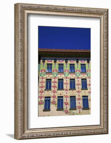 Otto Wagner's Art Nouveau Apartments, Majolica House, Vienna, Austria, Europe-Neil Farrin-Framed Photographic Print