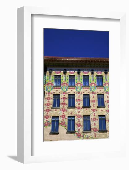 Otto Wagner's Art Nouveau Apartments, Majolica House, Vienna, Austria, Europe-Neil Farrin-Framed Photographic Print