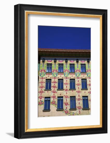 Otto Wagner's Art Nouveau Apartments, Majolica House, Vienna, Austria, Europe-Neil Farrin-Framed Photographic Print