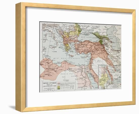 Ottoman Empire Historical Development Old Map (Between 1792 And 1878)-marzolino-Framed Art Print