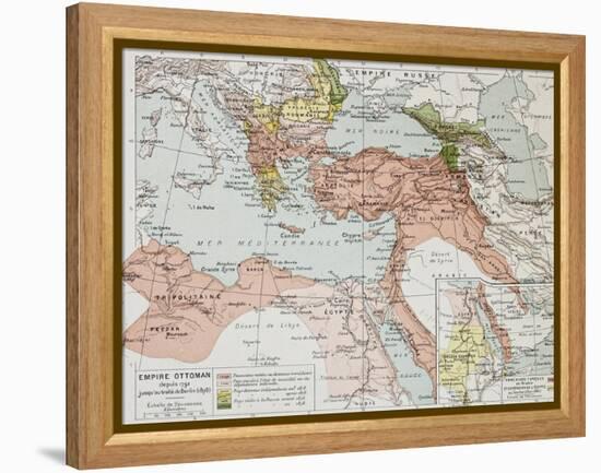 Ottoman Empire Historical Development Old Map (Between 1792 And 1878)-marzolino-Framed Stretched Canvas