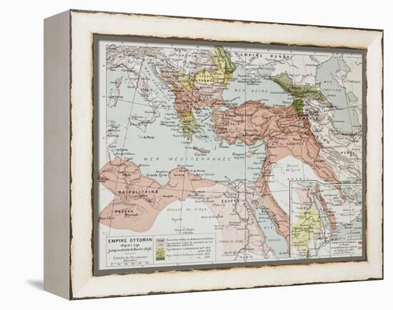 Ottoman Empire Historical Development Old Map (Between 1792 And 1878)-marzolino-Framed Stretched Canvas