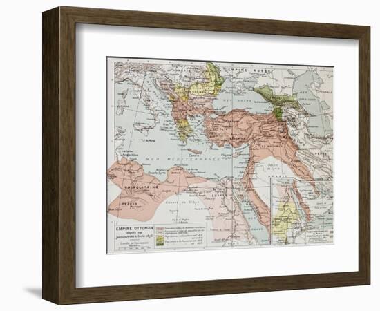 Ottoman Empire Historical Development Old Map (Between 1792 And 1878)-marzolino-Framed Art Print