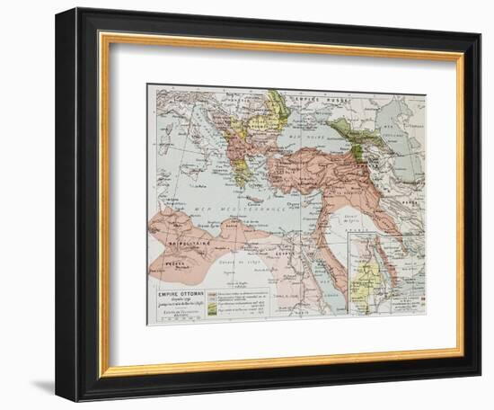 Ottoman Empire Historical Development Old Map (Between 1792 And 1878)-marzolino-Framed Art Print