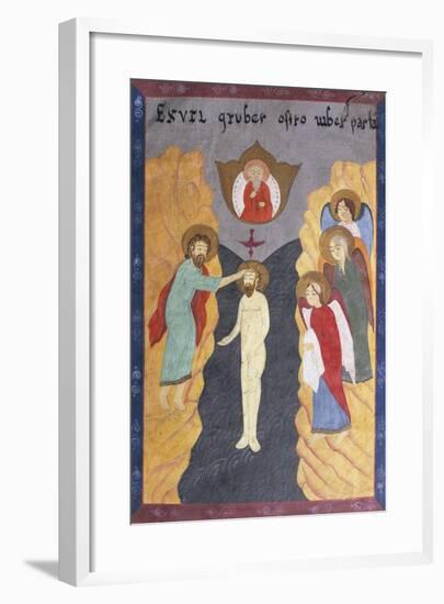 Ottoman Miniature on Queer Depicting the Baptism of Christ, Cover of a Greek Gospel-null-Framed Giclee Print