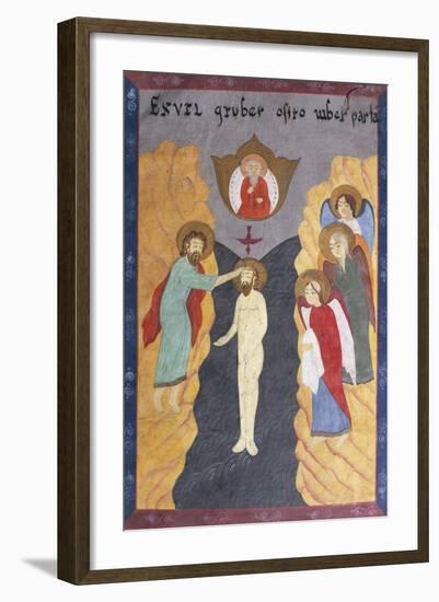 Ottoman Miniature on Queer Depicting the Baptism of Christ, Cover of a Greek Gospel-null-Framed Giclee Print