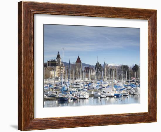 Ouchy Harbour, Lausanne, Vaud, Switzerland-Ian Trower-Framed Photographic Print