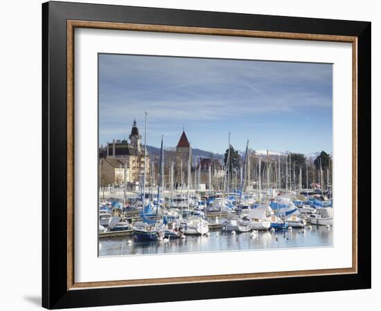 Ouchy Harbour, Lausanne, Vaud, Switzerland-Ian Trower-Framed Photographic Print