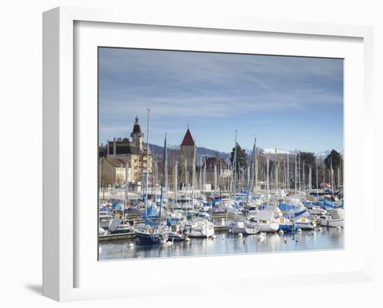 Ouchy Harbour, Lausanne, Vaud, Switzerland-Ian Trower-Framed Photographic Print