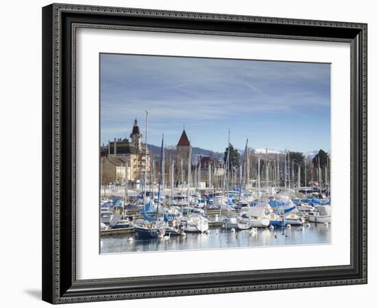 Ouchy Harbour, Lausanne, Vaud, Switzerland-Ian Trower-Framed Photographic Print