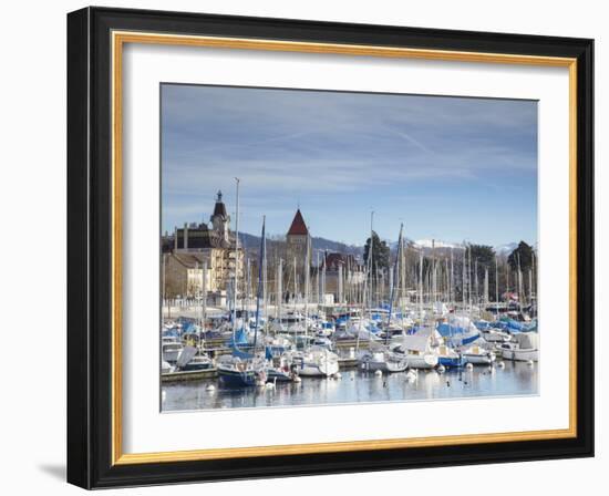 Ouchy Harbour, Lausanne, Vaud, Switzerland-Ian Trower-Framed Photographic Print