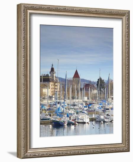 Ouchy Harbour, Lausanne, Vaud, Switzerland-Ian Trower-Framed Photographic Print