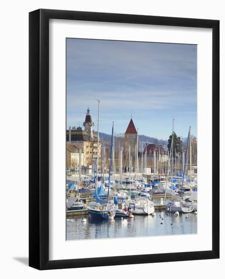 Ouchy Harbour, Lausanne, Vaud, Switzerland-Ian Trower-Framed Photographic Print