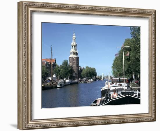 Oude Schans and Montelbaanstoren, Amsterdam, Netherlands-Peter Thompson-Framed Photographic Print