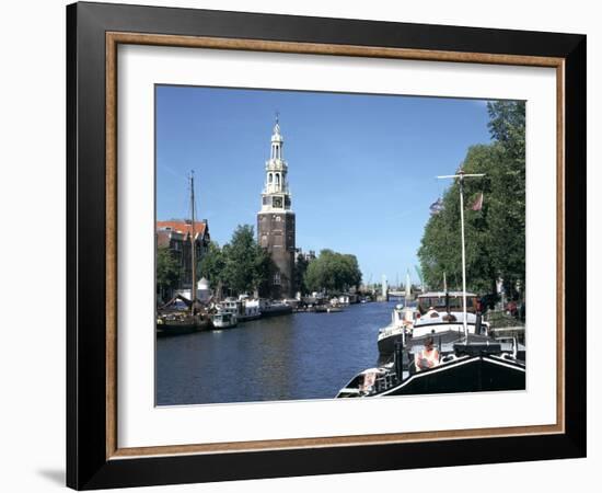 Oude Schans and Montelbaanstoren, Amsterdam, Netherlands-Peter Thompson-Framed Photographic Print