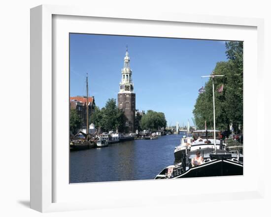 Oude Schans and Montelbaanstoren, Amsterdam, Netherlands-Peter Thompson-Framed Photographic Print