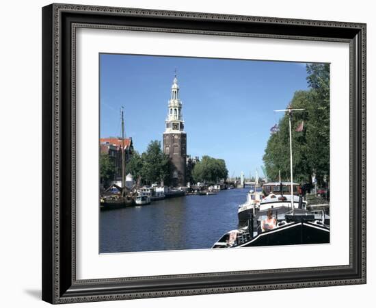 Oude Schans and Montelbaanstoren, Amsterdam, Netherlands-Peter Thompson-Framed Photographic Print