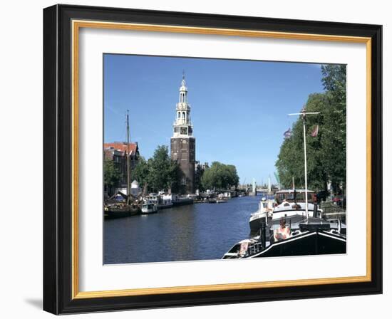 Oude Schans and Montelbaanstoren, Amsterdam, Netherlands-Peter Thompson-Framed Photographic Print