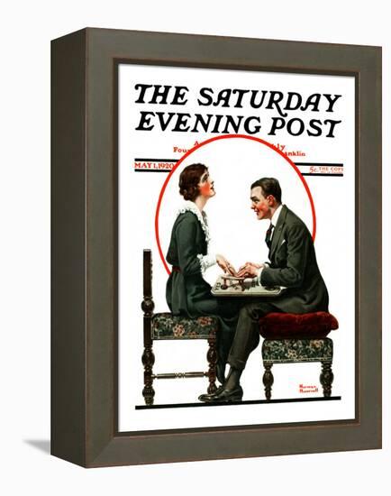 "Ouija Board" Saturday Evening Post Cover, May 1,1920-Norman Rockwell-Framed Premier Image Canvas