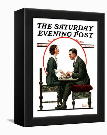 "Ouija Board" Saturday Evening Post Cover, May 1,1920-Norman Rockwell-Framed Premier Image Canvas