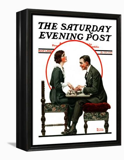 "Ouija Board" Saturday Evening Post Cover, May 1,1920-Norman Rockwell-Framed Premier Image Canvas