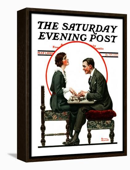 "Ouija Board" Saturday Evening Post Cover, May 1,1920-Norman Rockwell-Framed Premier Image Canvas